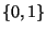 $\{0,1\}$